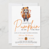 小さなかぼちゃの秋秋のPANDAベビーシャワー 招待状 (正面)