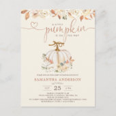 小さなかぼちゃの秋素朴の赤ちゃんシャワー ポストカード (正面)