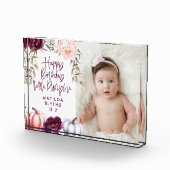 小さなかぼちゃの秋紫の桃の誕生日 フォトブロック (右)