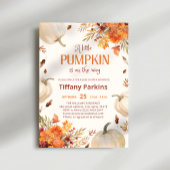 小さなかぼちゃの秋花赤ちゃんシャワーの招待 招待状