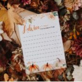 小さなかぼちゃの秋赤ちゃんシャワーアドバイスカード 招待状