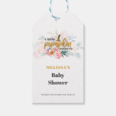 小さなかぼちゃの秋赤ちゃんシャワーフローラ ギフトタグ (正面)