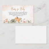 小さなかぼちゃの秋赤ちゃんシャワー本ベビー エンクロージャーカード (正面/裏面)