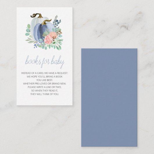 小さなかぼちゃの秋赤ちゃんシャワー本ベビー エンクロージャーカード (正面/裏面)