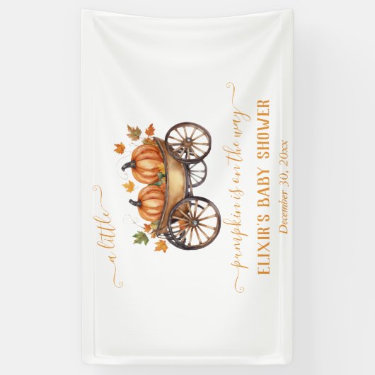 小さなかぼちゃの秋赤ちゃんシャワー男女兼用F 横断幕 (縦)