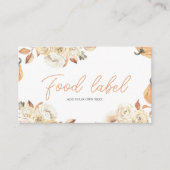 小さなかぼちゃの秋赤ちゃんシャワー食品ラベル エンクロージャーカード (正面)