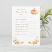 小さなかぼちゃの秋 |ベビーシャワーゲームカード 招待状 (スタンド正面)