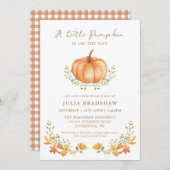 小さなかぼちゃの秋 |赤男女兼用ちゃんシャワー 招待状 (正面/裏面)