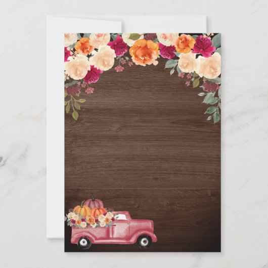 小さなかぼちゃの素朴赤男女兼用ちゃんシャワー 招待状 (裏面)