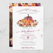 小さなかぼちゃの素朴赤男女兼用ちゃんシャワー 招待状 (正面/裏面)