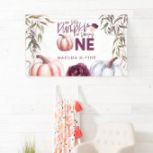 小さなかぼちゃの紫のフローラ秋の誕生日の銀行 横断幕 (インサイチュ)