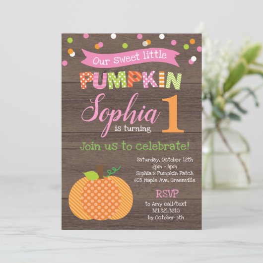 小さなかぼちゃの誕生パーティー 招待状 (スタンド正面)