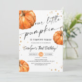 小さなかぼちゃの誕生日パーティー赤ちゃんシャワーInvita 招待状 (スタンド正面)