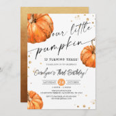小さなかぼちゃの誕生日パーティー赤ちゃんシャワーInvita 招待状 (正面/裏面)