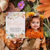 小さなかぼちゃの誕生日写真サンキューカード 招待状