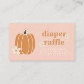 小さなかぼちゃの赤ちゃんシャワーおむつラッフルカード エンクロージャーカード (正面)
