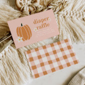 小さなかぼちゃの赤ちゃんシャワーおむつラッフルカード エンクロージャーカード