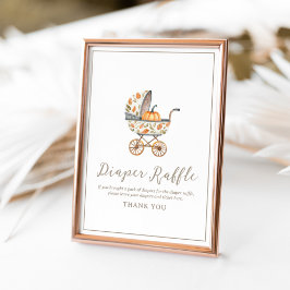 小さなかぼちゃの赤ちゃんシャワーおむつラッフルサイン ポスター