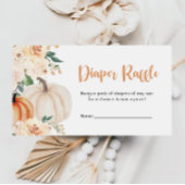 小さなかぼちゃの赤ちゃんシャワーおむつラッフルチケット エンクロージャーカード