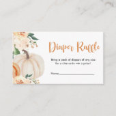 小さなかぼちゃの赤ちゃんシャワーおむつラッフルチケット エンクロージャーカード (正面)