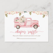 小さなかぼちゃの赤ちゃんシャワーおむつラッフルチケット エンクロージャーカード (正面)