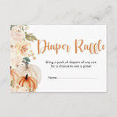 小さなかぼちゃの赤ちゃんシャワーおむつラッフルチケット エンクロージャーカード (正面)