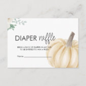 小さなかぼちゃの赤ちゃんシャワーおむつラッフルチケット エンクロージャーカード (正面)