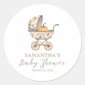 小さなかぼちゃの赤ちゃんシャワーがスティッカーを好む ラウンドシール (正面)