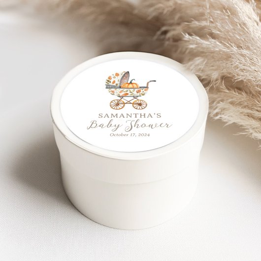 小さなかぼちゃの赤ちゃんシャワーがスティッカーを好む ラウンドシール