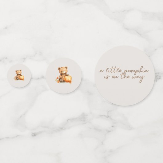 小さなかぼちゃの赤ちゃんシャワーの装飾 コンフェッティ (裏面)