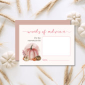 小さなかぼちゃの赤ちゃんシャワーの言葉のアドバイスママ エンクロージャーカード