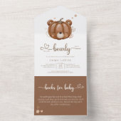 小さなかぼちゃの赤ちゃんシャワーを待つことができる オールインワン招待状 (内側)