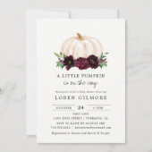 小さなかぼちゃの赤ちゃんシャワーを燃やす 招待状 (正面)
