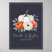 小さなかぼちゃの赤ちゃんシャワーカードとギフトのサイン ポスター (正面)