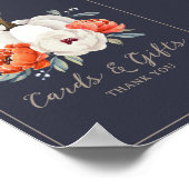 小さなかぼちゃの赤ちゃんシャワーカードとギフトのサイン ポスター (角)