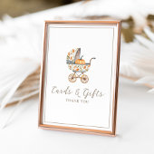 小さなかぼちゃの赤ちゃんシャワーカードとギフトのサイン ポスター