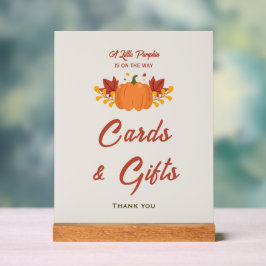 小さなかぼちゃの赤ちゃんシャワーカード&ギフトサイン アクリルサイン