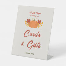 小さなかぼちゃの赤ちゃんシャワーカード&ギフトサイン