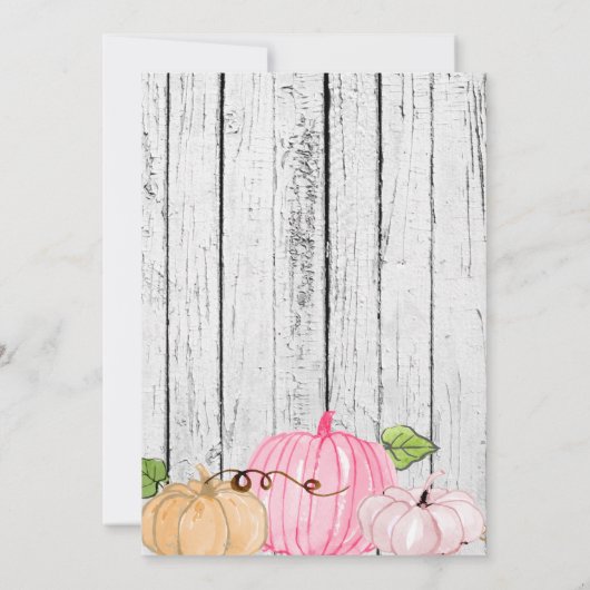 小さなかぼちゃの赤ちゃんシャワーカード 招待状 (裏面)