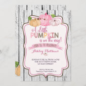 小さなかぼちゃの赤ちゃんシャワーカード 招待状 (正面/裏面)