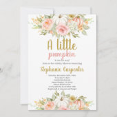 小さなかぼちゃの赤ちゃんシャワーガール招待状 招待状 (正面)