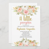 小さなかぼちゃの赤ちゃんシャワーガール招待状 招待状 (正面/裏面)