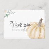 小さなかぼちゃの赤ちゃんシャワーサンキューカード エンクロージャーカード (正面)