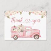 小さなかぼちゃの赤ちゃんシャワーサンキューカード エンクロージャーカード (正面)