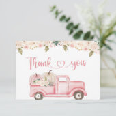 小さなかぼちゃの赤ちゃんシャワーサンキューカード エンクロージャーカード (スタンド正面)