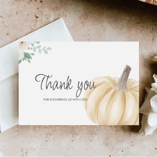 小さなかぼちゃの赤ちゃんシャワーサンキューカード エンクロージャーカード