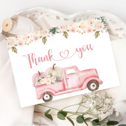 小さなかぼちゃの赤ちゃんシャワーサンキューカード エンクロージャーカード