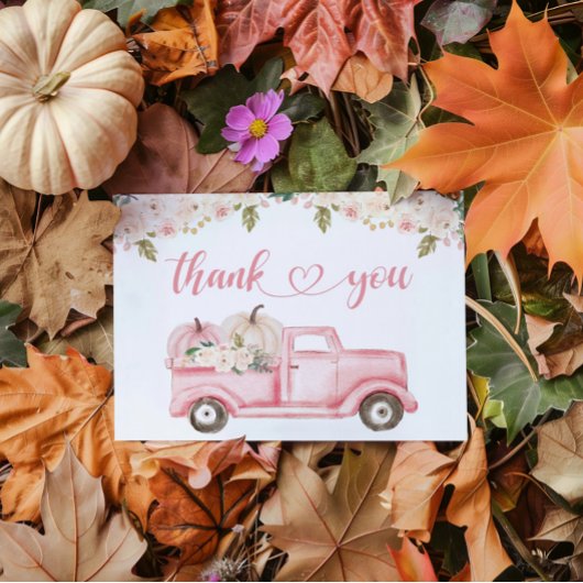 小さなかぼちゃの赤ちゃんシャワーサンキューカード エンクロージャーカード