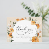 小さなかぼちゃの赤ちゃんシャワーサンキューカード カード (スタンド正面)
