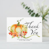 小さなかぼちゃの赤ちゃんシャワーサンキューカード カード (スタンド正面)